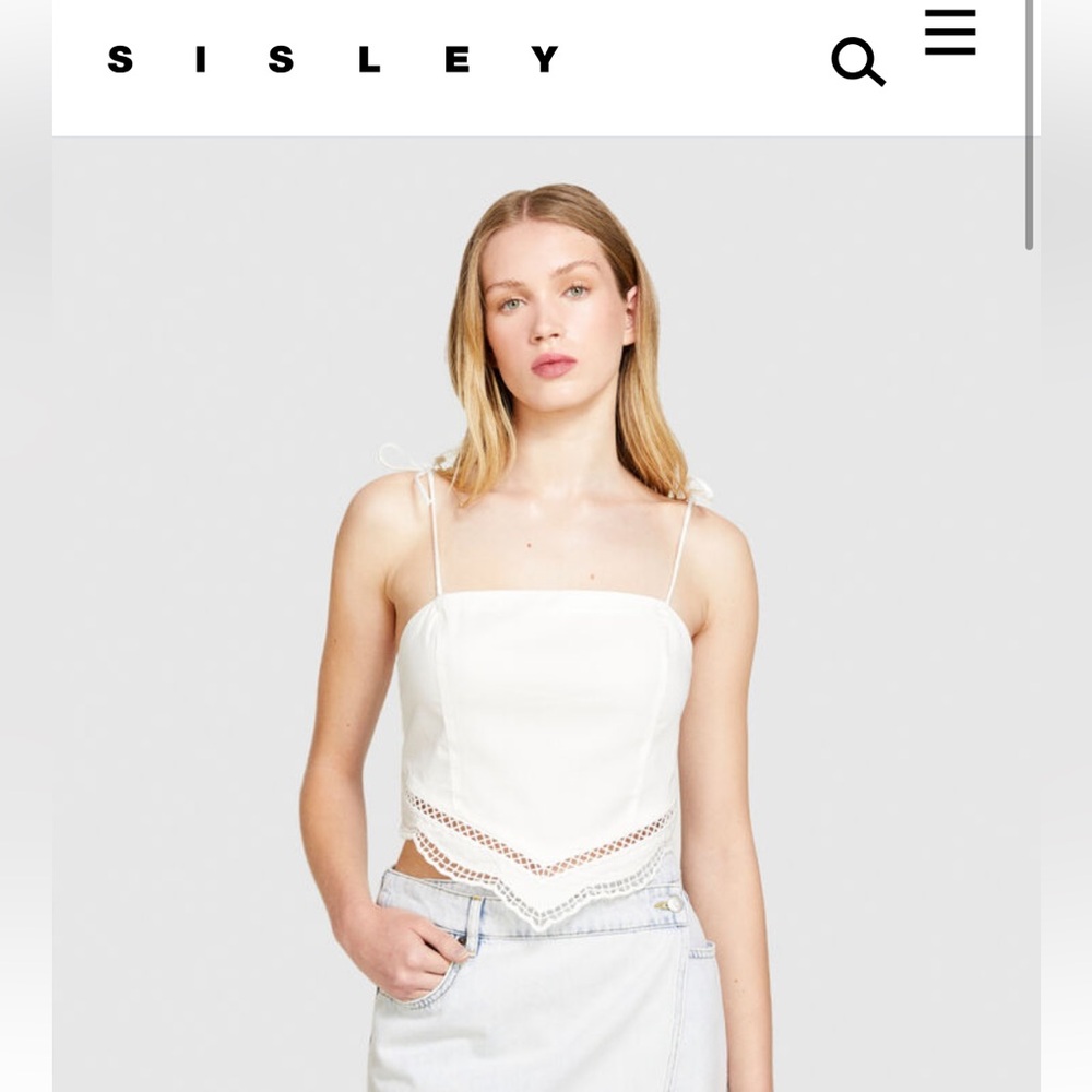 Sisley white cotton handkerchief top